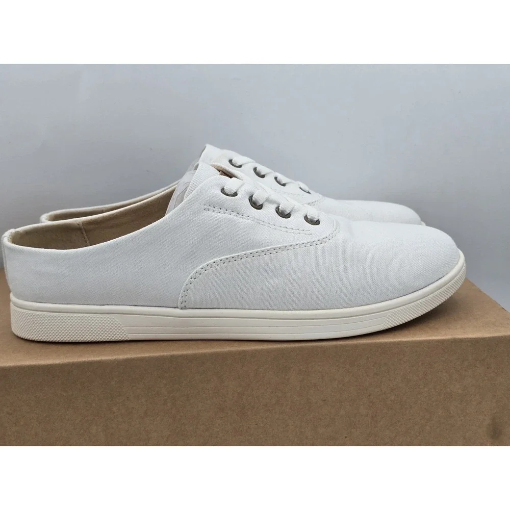 Spenco Women's Khloe Kick Canvas Sneaker Shoe Q-White size 7W Wide - New‎